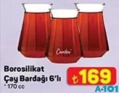 BOROSİLİKAT ÇAY BARDAĞI 6'LI 170 CC
